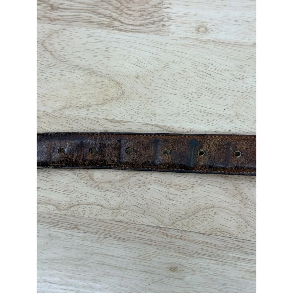 Vintage Coach British Tan Leather Belt with Brass Buckle Size 42 #25